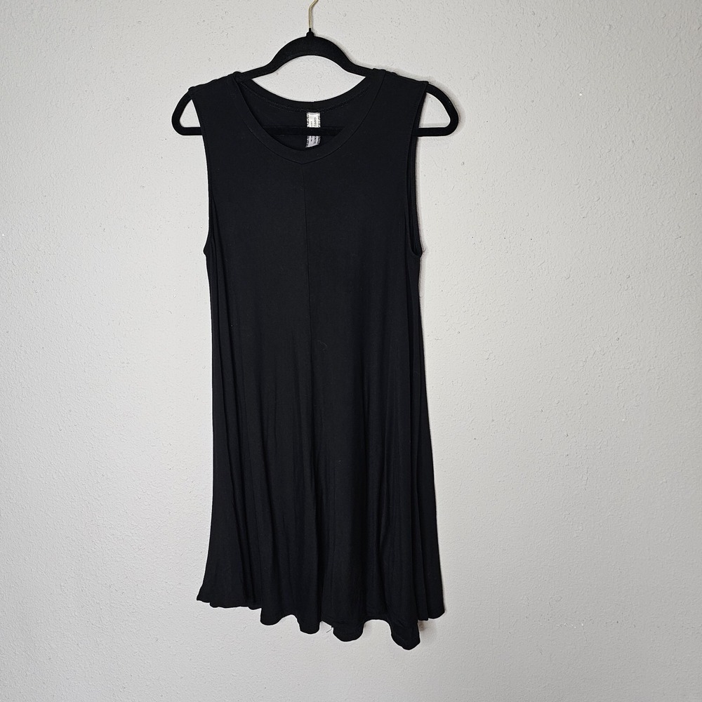 Giddy Up Glamour‎ Black Sleeveless Swing Dress Cotton Blend Size M
